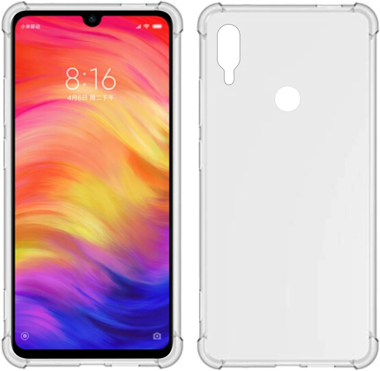 کاور محافظ شفاف TPU چهار گوشه برای گوشی شیائومی ردمی نوت 7 / ردمی نوت 7 پرو، نرم و منعطف