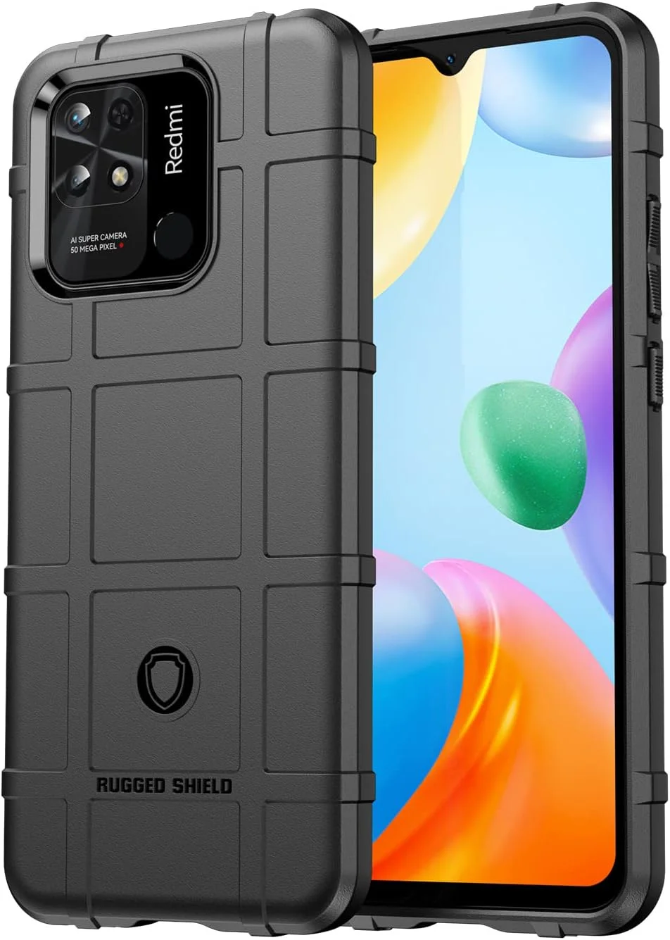 قاب محافظ مقاوم در برابر ضربه برای گوشی شیائومی ردمی 10A، پوشش محافظ بادوام و ضد ضربه برای شیائومی ردمی 10A - مشکی