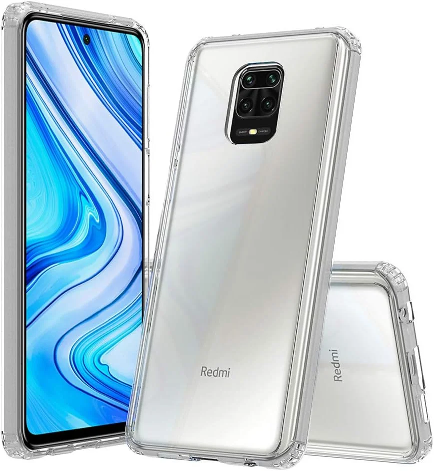 کاور محافظ گوشی شیائومی ردمی نوت 9S / نوت 9 پرو / نوت 9 پرو مکس، کاور سیلیکونی کناری و بدنه پشتی PC سخت، ضد ضربه و ضد خش (شفاف)