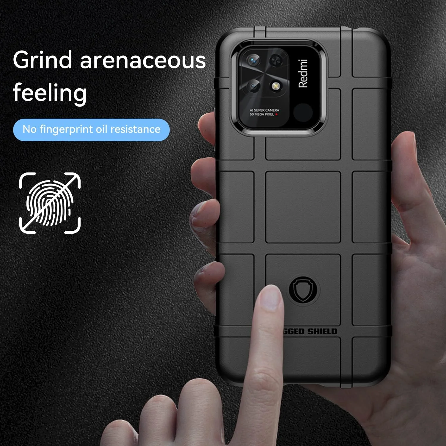 قاب محافظ مقاوم در برابر ضربه برای گوشی شیائومی ردمی 10A، پوشش محافظ بادوام و ضد ضربه برای شیائومی ردمی 10A - مشکی