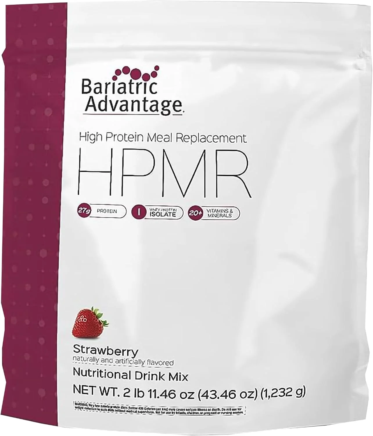 جایگزین غذای پروتئینی باریاتریک ادونتیج - فرمول پودری (توت فرنگی، کیسه 28 سروینگ) برای بیماران بای پس معده و گاسترکتومی اسلیو