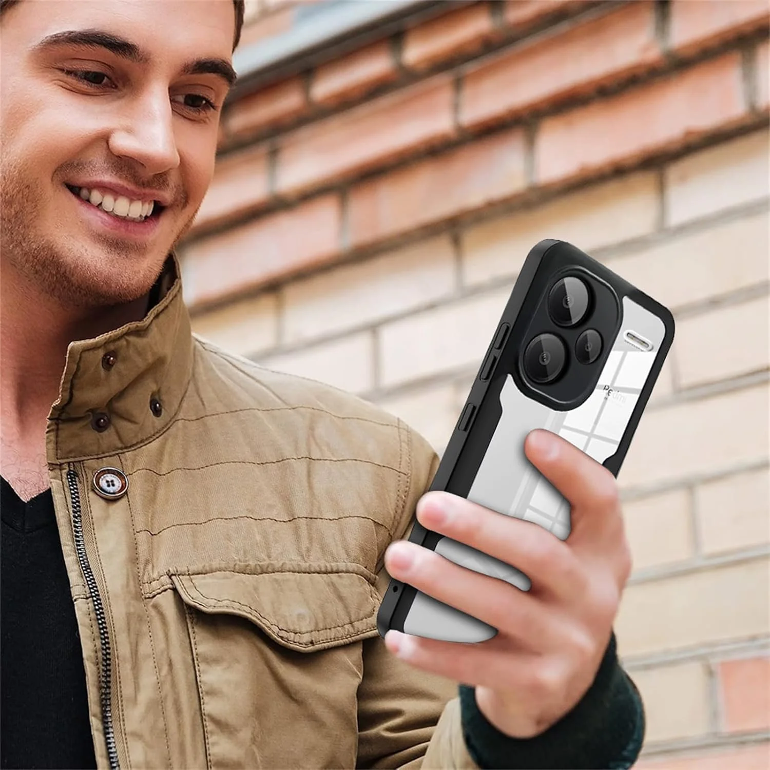 قاب محافظ شفاف CCSamll برای گوشی شیائومی Redmi Note 13 Pro+ Plus 5G به همراه محافظ صفحه نمایش، محافظت کامل از بدنه، جنس TPU نرم و ضربه گیر مقاوم، قاب باریک ضد ضربه برای گوشی Redmi Note 13 Pro Plus 5G رنگ مشکی QC