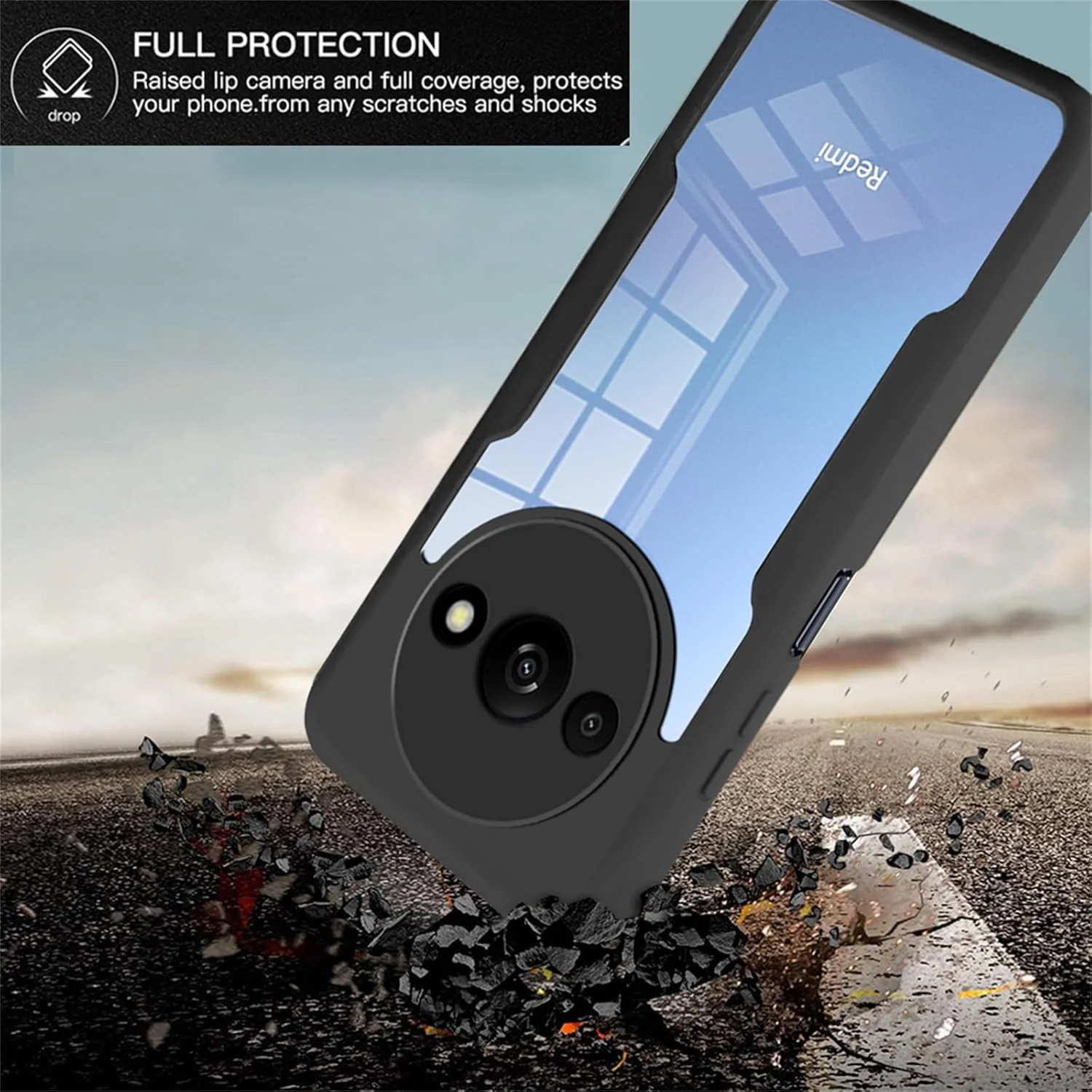 کاور شفاف CCSmall برای گوشی شیائومی ردمی A3 2024 به همراه محافظ صفحه نمایش، کاور محافظتی کامل بدنه از جنس TPU نرم و ضربه گیر، کاور باریک و مقاوم در برابر ضربه برای گوشی شیائومی ردمی A3 رنگ بنفش QC کاور شفاف CCSmall برای گوشی شیائومی ردمی A3 2024 به همراه محافظ صفحه نمایش، کاور محافظتی کامل بدنه از جنس TPU نرم و ضربه گیر، کاور باریک و مقاوم در برابر ضربه برای گوشی شیائومی ردمی A3 رنگ بنفش QC