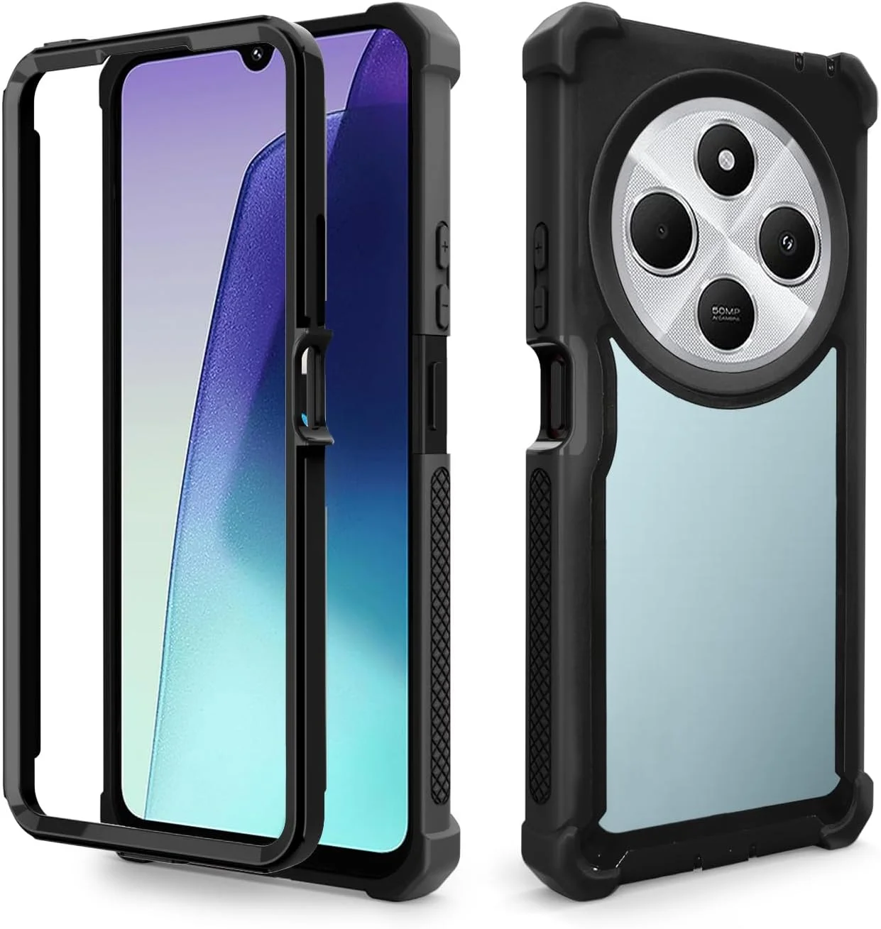 کاور گوشی موبایل آسویش مناسب برای شیائومی ردمی 14C 5G/14 C 4G/A4/A3 Pro/14R/Poco C75، مقاوم در برابر ضربه، محافظت کامل از بدنه، مقاوم و بادوام، لوازم جانبی موبایل، مشکی مناسب بانوان و آقایان