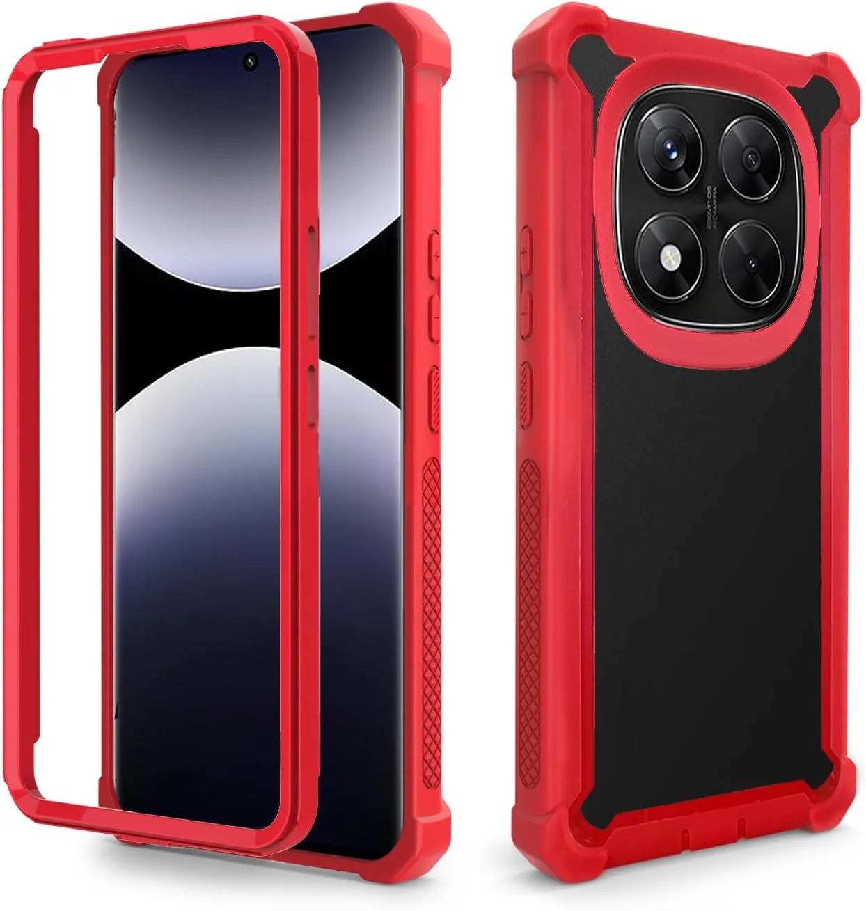 کاور گوشی آسویش مناسب برای شیائومی ردمی نوت 14 پرو 5G، مقاوم در برابر ضربه، ضد سقوط، محافظ کامل بدنه، دو لایه، باریک، TPU نرم، لوازم جانبی موبایل، قرمز، مناسب برای بانوان و آقایان
