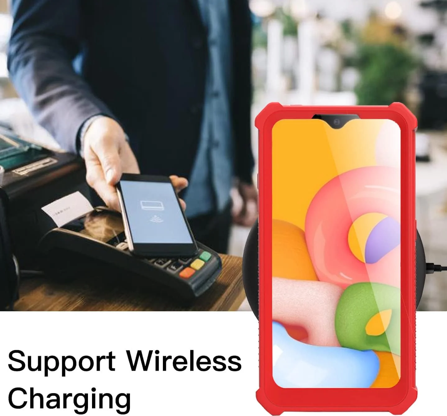 کاور گوشی آسویش مناسب برای شیائومی ردمی 13C 5G/13 C 4G/پوکو C65، مقاوم در برابر ضربه، ضد سقوط، محافظ کامل بدنه، دو لایه، مناسب برای خانم ها و آقایان - قرمز