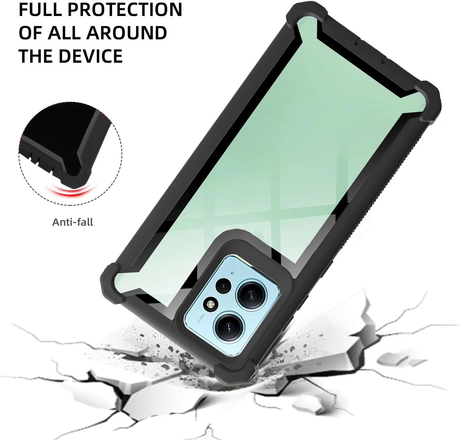 کاور گوشی آسویش مناسب برای شیائومی ردمی نوت 12 4G، ضد ضربه، مقاوم در برابر سقوط، محافظ کامل بدنه، دو لایه، باریک و نرم، لوازم جانبی موبایل، مناسب برای آقایان و بانوان - مشکی کاور گوشی آسویش مناسب برای شیائومی ردمی نوت 12 4G، ضد ضربه، مقاوم در برابر سقوط، محافظ کامل بدنه، دو لایه، باریک و نرم، لوازم جانبی موبایل، مناسب برای آقایان و بانوان - مشکی