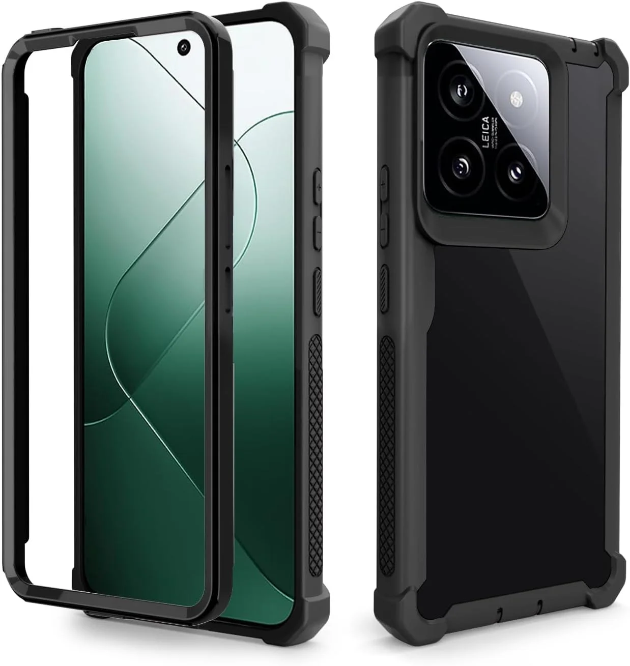 کاور گوشی موبایل آسویش مناسب برای شیائومی 14، مقاوم در برابر ضربه، ضد سقوط، محافظت کامل از بدنه، مقاوم، دو لایه ترکیبی، باریک، محافظ نرم TPU، لوازم جانبی موبایل Mi 14 5G، مناسب برای بانوان و آقایان - مشکی