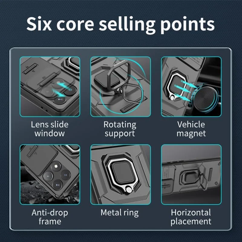 قاب گوشی آسویش برای شیائومی ردمی K70 / ردمی K70 پرو / پوکو F6 پرو به همراه محافظ لنز کشویی دوربین، محافظ صفحه نمایش شیشه ای حرارت دیده، حلقه نگهدارنده و استند، محافظ باریک و مقاوم - مناسب برای خانم ها - سبز