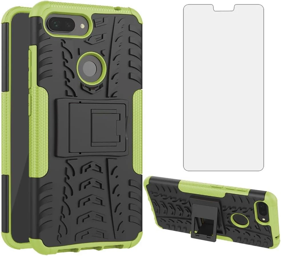 کاور محافظ گوشی آسویش برای شیائومی می 8 لایت به همراه محافظ صفحه نمایش شیشه ای و پایه باریک، مقاوم و بادوام - لوازم جانبی موبایل مناسب آقایان و بانوان - سبز