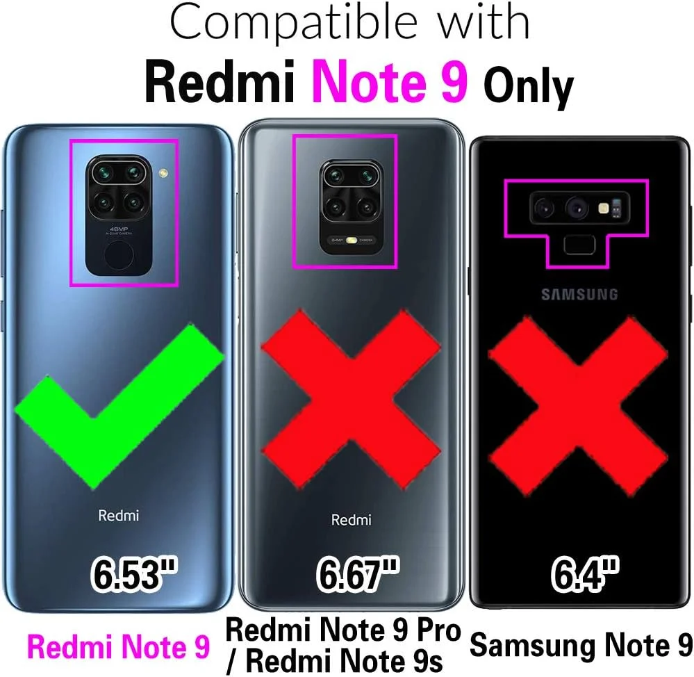 کاور گوشی آسویش برای شیائومی ردمی نوت 9 / ردمی 10X 4G به همراه محافظ صفحه نمایش شیشه ای و پوشش کشویی دوربین، دارای پایه نگهدارنده، ضد ضربه، لوازم جانبی نرم، مناسب برای خانم ها و آقایان - رنگ مشکی