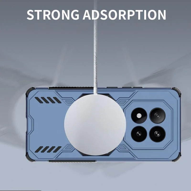 کاور گوشی آسویش برای شیائومی ردمی نوت 14 پرو پلاس 5G به همراه محافظ صفحه نمایش شیشه ای حرارت دیده، کاور مغناطیسی و لوازم جانبی محافظ ضد ضربه باریک و سخت برای گوشی 14Pro 14Pro+ پرو+ زنانه مردانه آبی