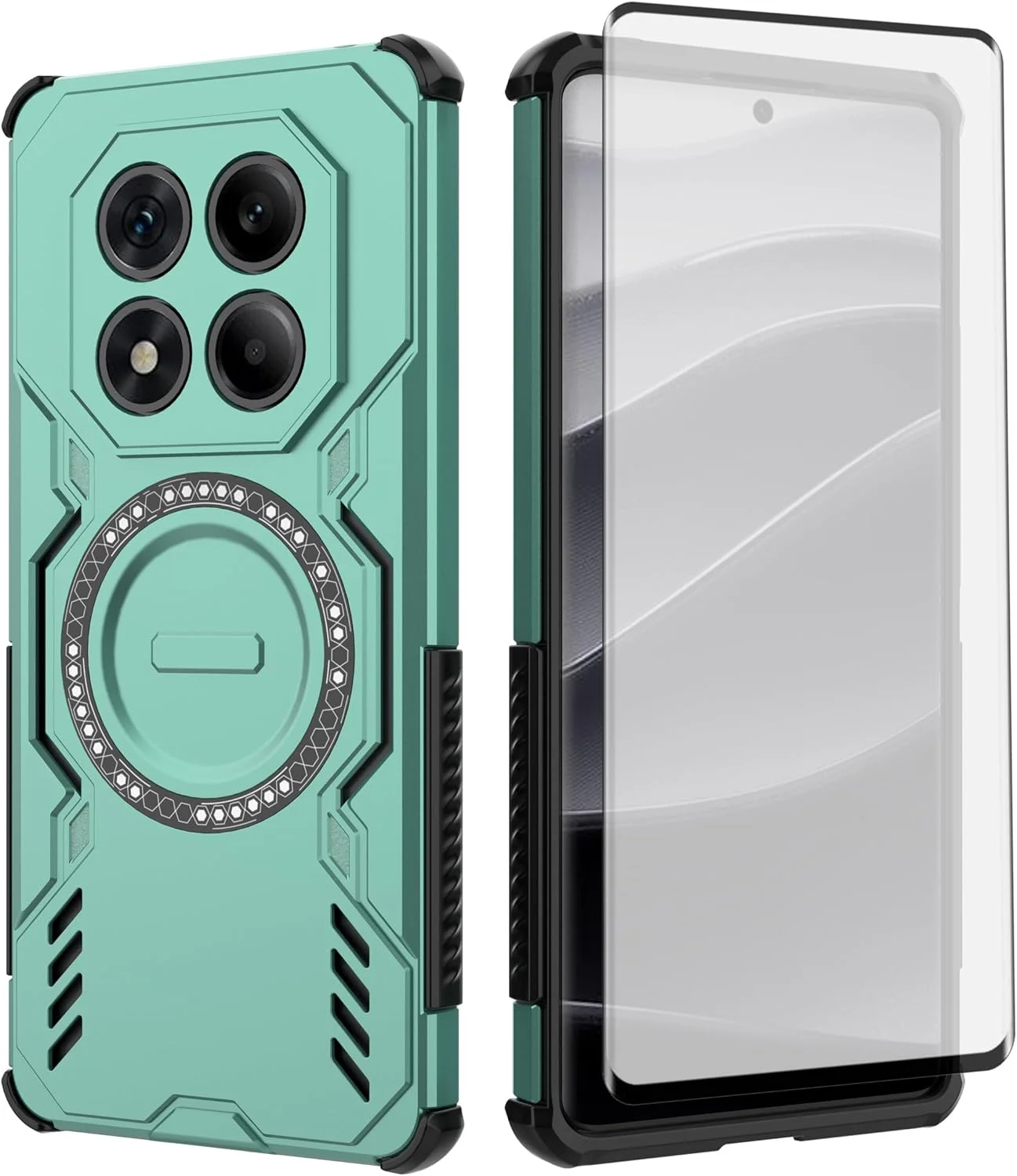 کاور گوشی آسویش برای شیائومی ردمی نوت 14 پرو 5G به همراه محافظ صفحه نمایش شیشه ای، کاور مغناطیسی، ضد ضربه، باریک و مقاوم - سبز کاور گوشی آسویش برای شیائومی ردمی نوت 14 پرو 5G به همراه محافظ صفحه نمایش شیشه ای، کاور مغناطیسی، ضد ضربه، باریک و مقاوم - سبز