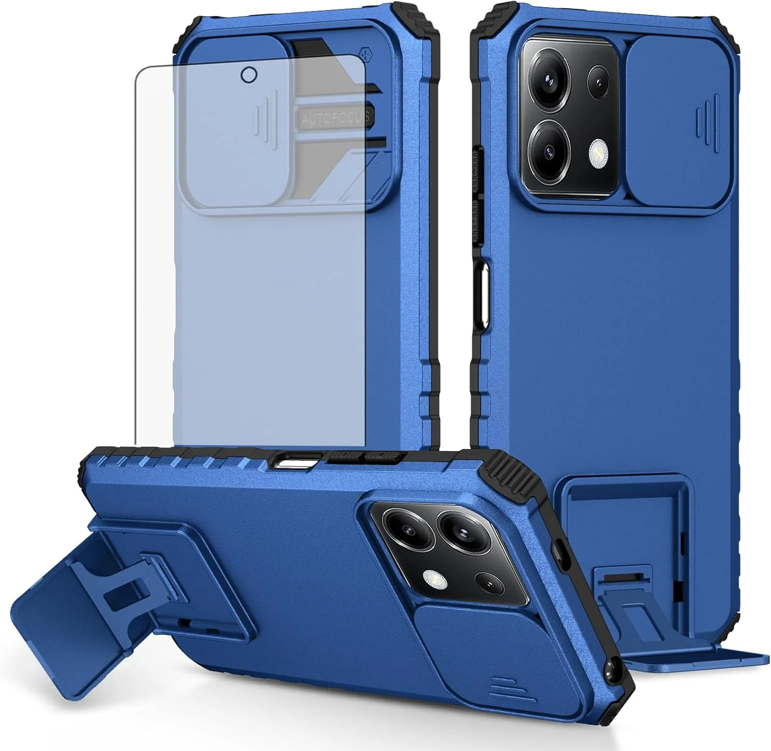 کاور گوشی آسویش برای شیائومی ردمی نوت 13 پرو 5G / پوکو X6 به همراه محافظ صفحه نمایش شیشه ای و محافظ کشویی دوربین، دارای پایه نگهدارنده، ضد ضربه، نرم و باریک، مناسب برای خانم ها و آقایان - آبی کاور گوشی آسویش برای شیائومی ردمی نوت 13 پرو 5G / پوکو X6 به همراه محافظ صفحه نمایش شیشه ای و محافظ کشویی دوربین، دارای پایه نگهدارنده، ضد ضربه، نرم و باریک، مناسب برای خانم ها و آقایان - آبی