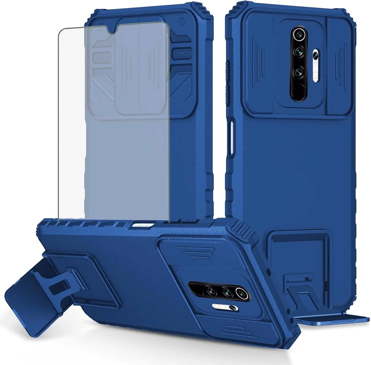 کاور گوشی آسویش برای شیائومی ردمی نوت 8 پرو به همراه محافظ صفحه نمایش شیشه ای و محافظ کشویی دوربین، دارای استند، باریک و محافظ موبایل، مناسب برای ردمی نوت 8 پرو، آبی کاور گوشی آسویش برای شیائومی ردمی نوت 8 پرو به همراه محافظ صفحه نمایش شیشه ای و محافظ کشویی دوربین، دارای استند، باریک و محافظ موبایل، مناسب برای ردمی نوت 8 پرو، آبی