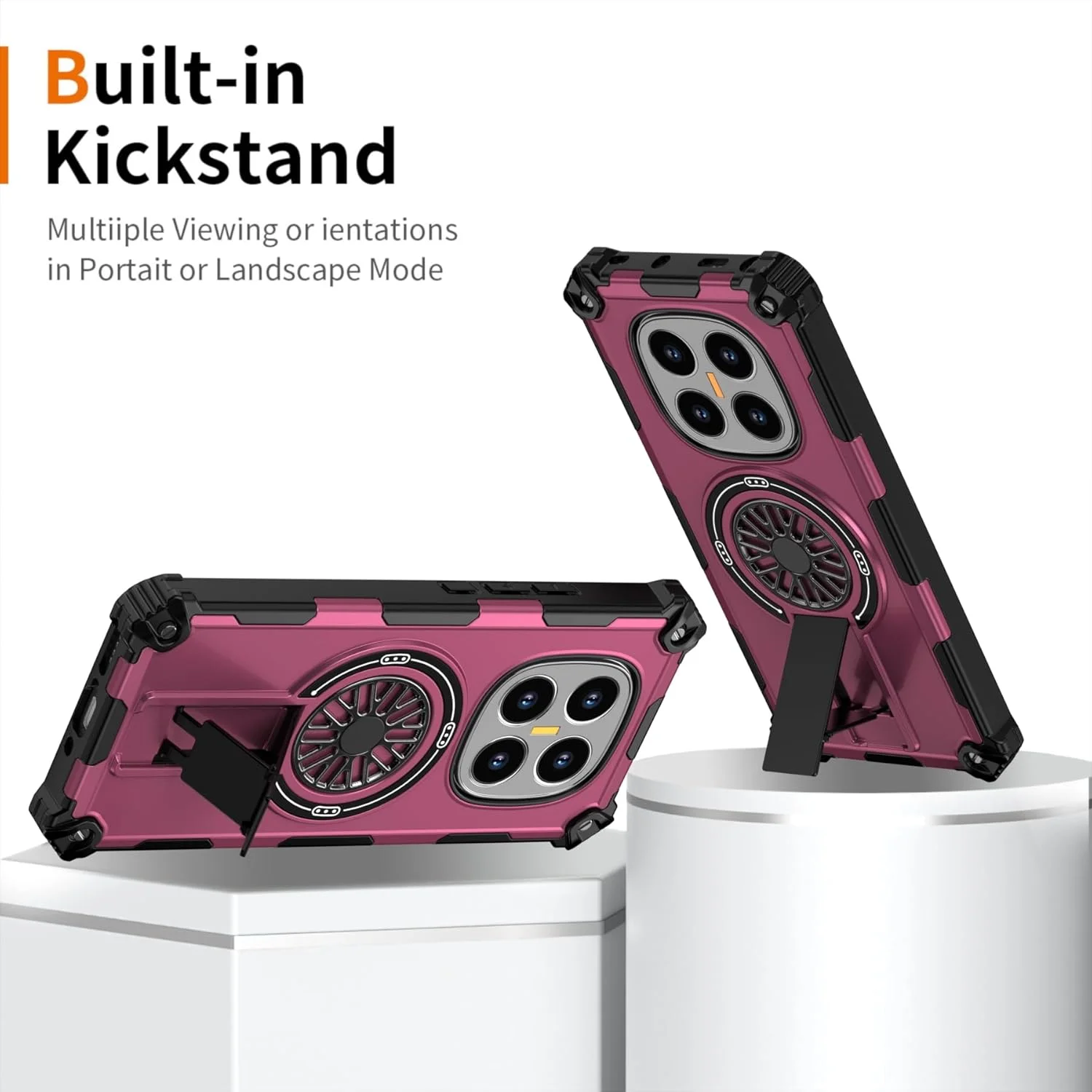 کاور گوشی آسویش برای شیائومی ردمی نوت 14 پرو 5G/14Pro 4G/نوت 14 پرو پلاس/پوکو X7 به همراه محافظ صفحه نمایش شیشه ای و استند مغناطیسی