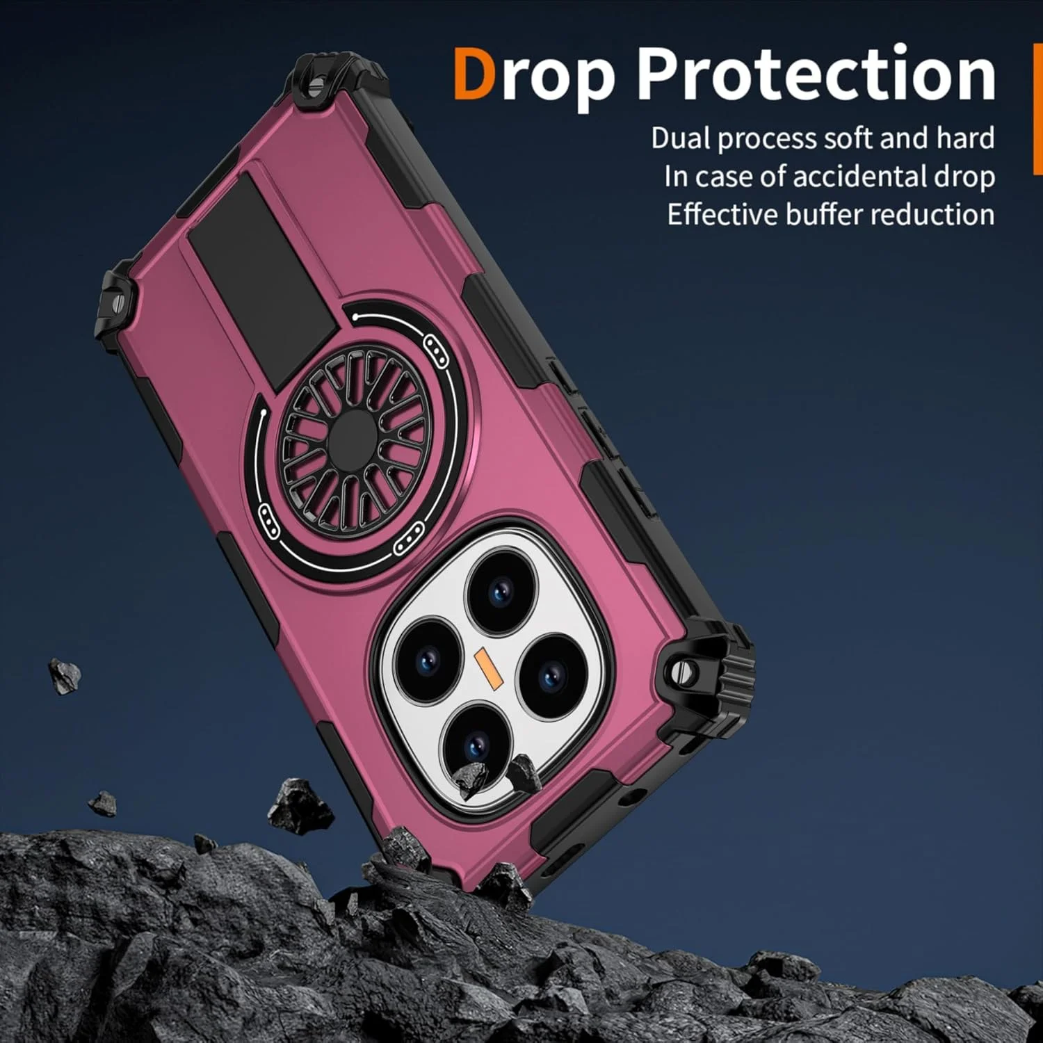 کاور گوشی آسویش برای شیائومی ردمی نوت 14 پرو 5G/14Pro 4G/نوت 14 پرو پلاس/پوکو X7 به همراه محافظ صفحه نمایش شیشه ای و استند مغناطیسی