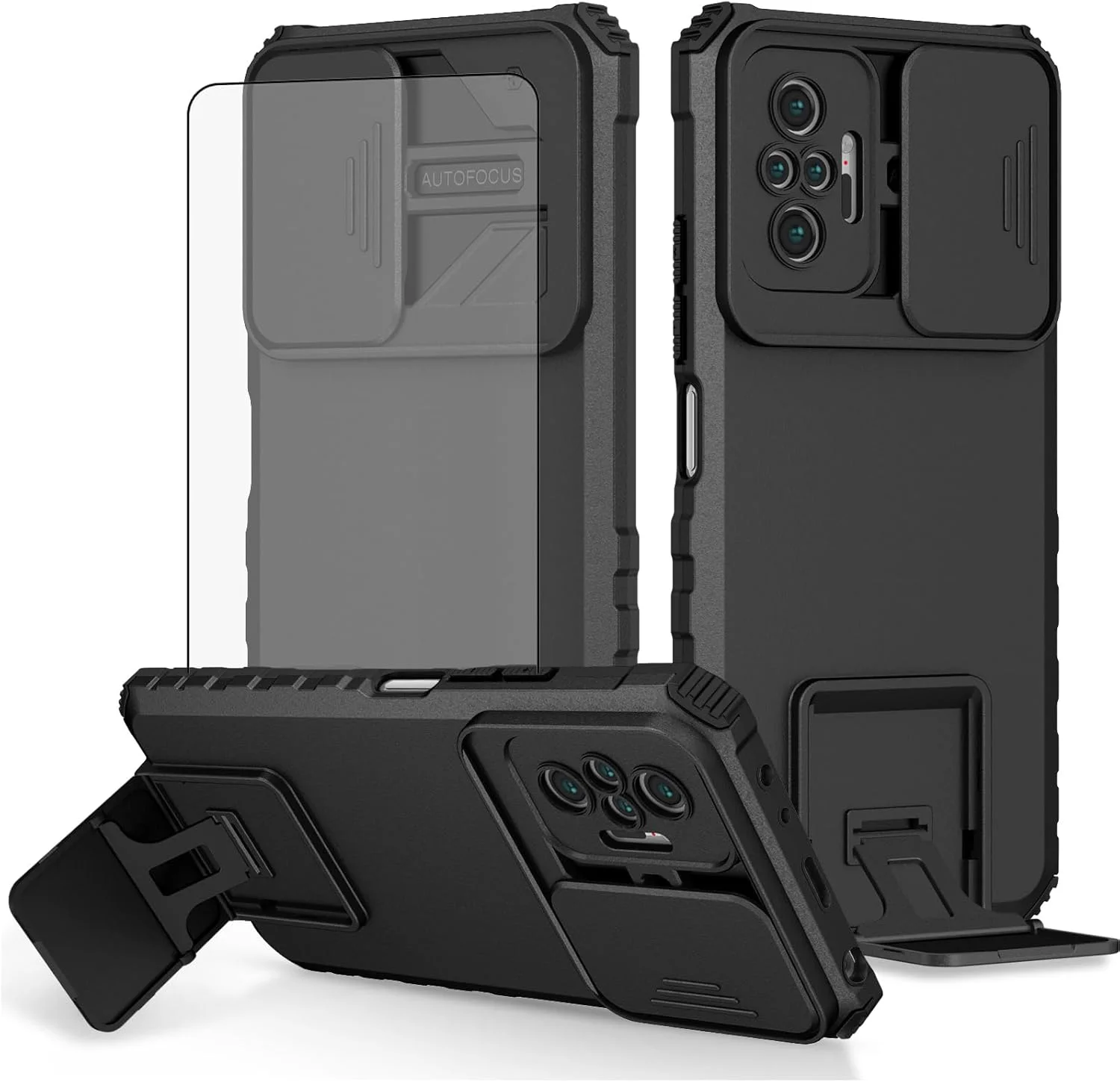 قاب گوشی آسویش برای شیائومی ردمی نوت 10 پرو به همراه محافظ صفحه نمایش شیشه ای و پوشش کشویی دوربین، پایه استند ضد ضربه، لوازم جانبی نرم، ردمی نوت 10 پرو مکس، مناسب بانوان و آقایان - مشکی قاب گوشی آسویش برای شیائومی ردمی نوت 10 پرو به همراه محافظ صفحه نمایش شیشه ای و پوشش کشویی دوربین، پایه استند ضد ضربه، لوازم جانبی نرم، ردمی نوت 10 پرو مکس، مناسب بانوان و آقایان - مشکی