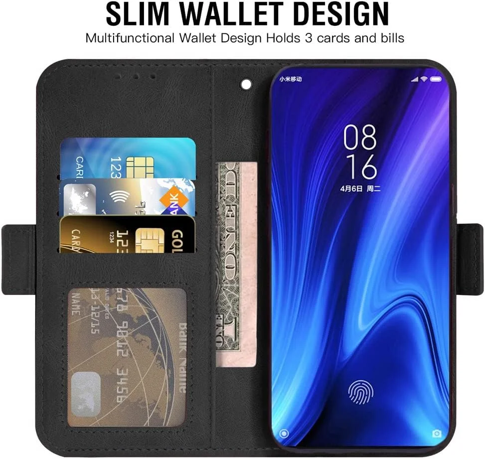 کیف پول چرمی سازگار با گوشی های شیائومی Mi 9T/Mi9T Pro/Redmi K20/RedmiK20 Pro به همراه محافظ صفحه نمایش شیشه ای و بند مچی