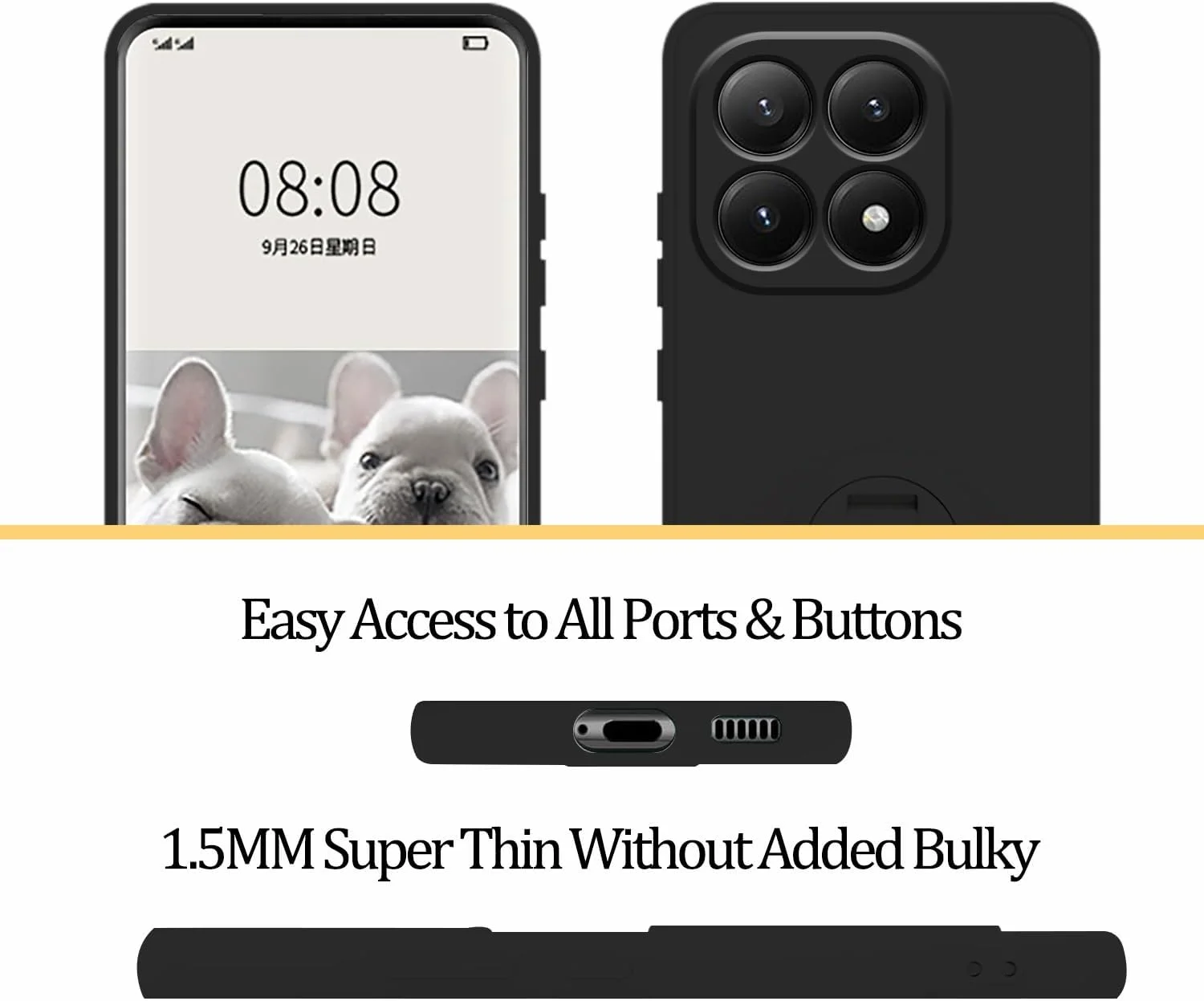 قاب محافظ سیلیکونی سازگار با گوشی شیائومی 15T به همراه استند و بند مچی (مشکی) قاب محافظ سیلیکونی سازگار با گوشی شیائومی 15T به همراه استند و بند مچی (مشکی)