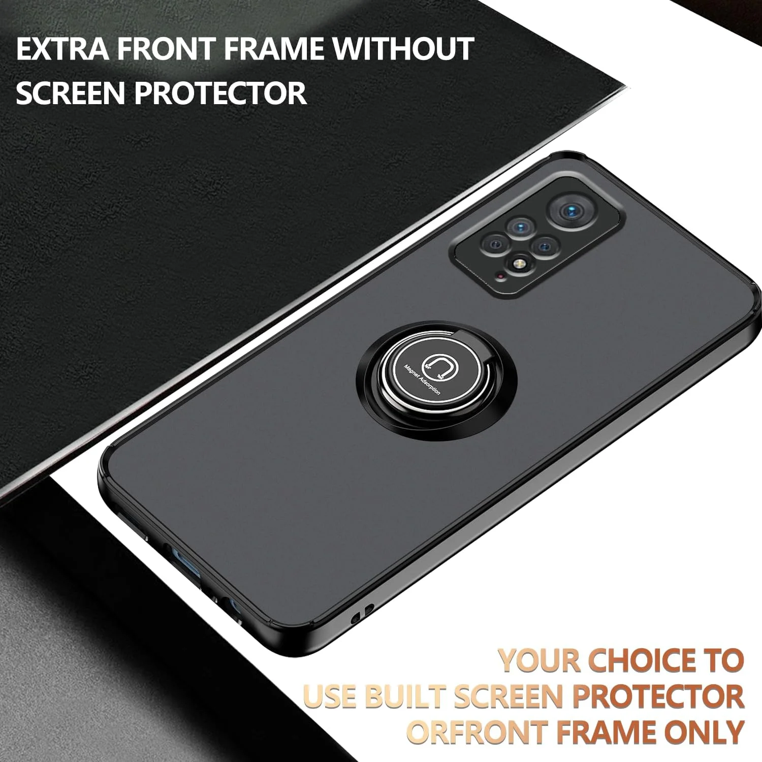 قاب محافظ سازگار با گوشی شیائومی ردمی نوت 12 پرو 4G، با حلقه مغناطیسی، قاب محافظ مات نیمه شفاف ضد ضربه (مشکی) قاب محافظ سازگار با گوشی شیائومی ردمی نوت 12 پرو 4G، با حلقه مغناطیسی، قاب محافظ مات نیمه شفاف ضد ضربه (مشکی)