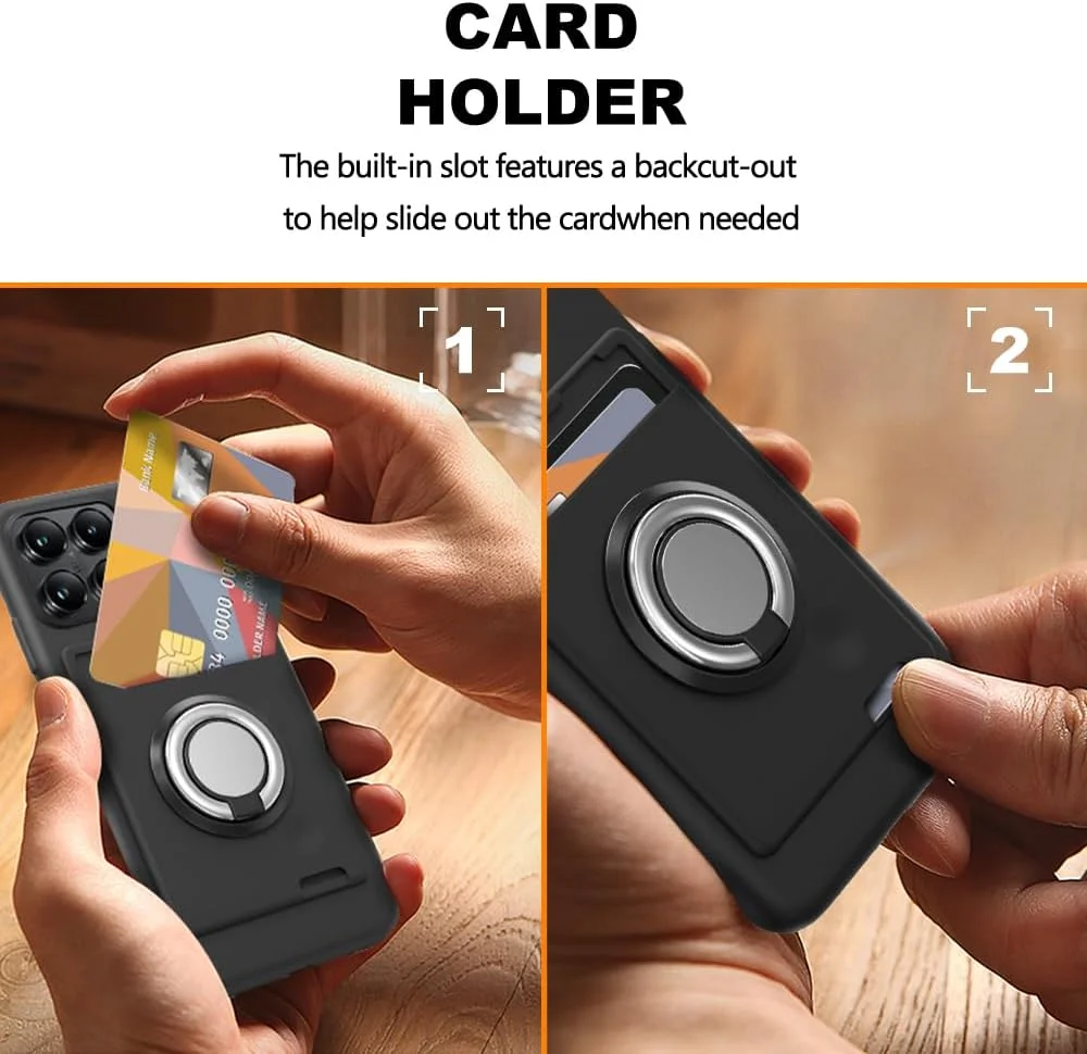 قاب گوشی شیائومی 14T Pro (2024) با جای کارت و استند انگشتی - مشکی قاب گوشی شیائومی 14T Pro (2024) با جای کارت و استند انگشتی - مشکی