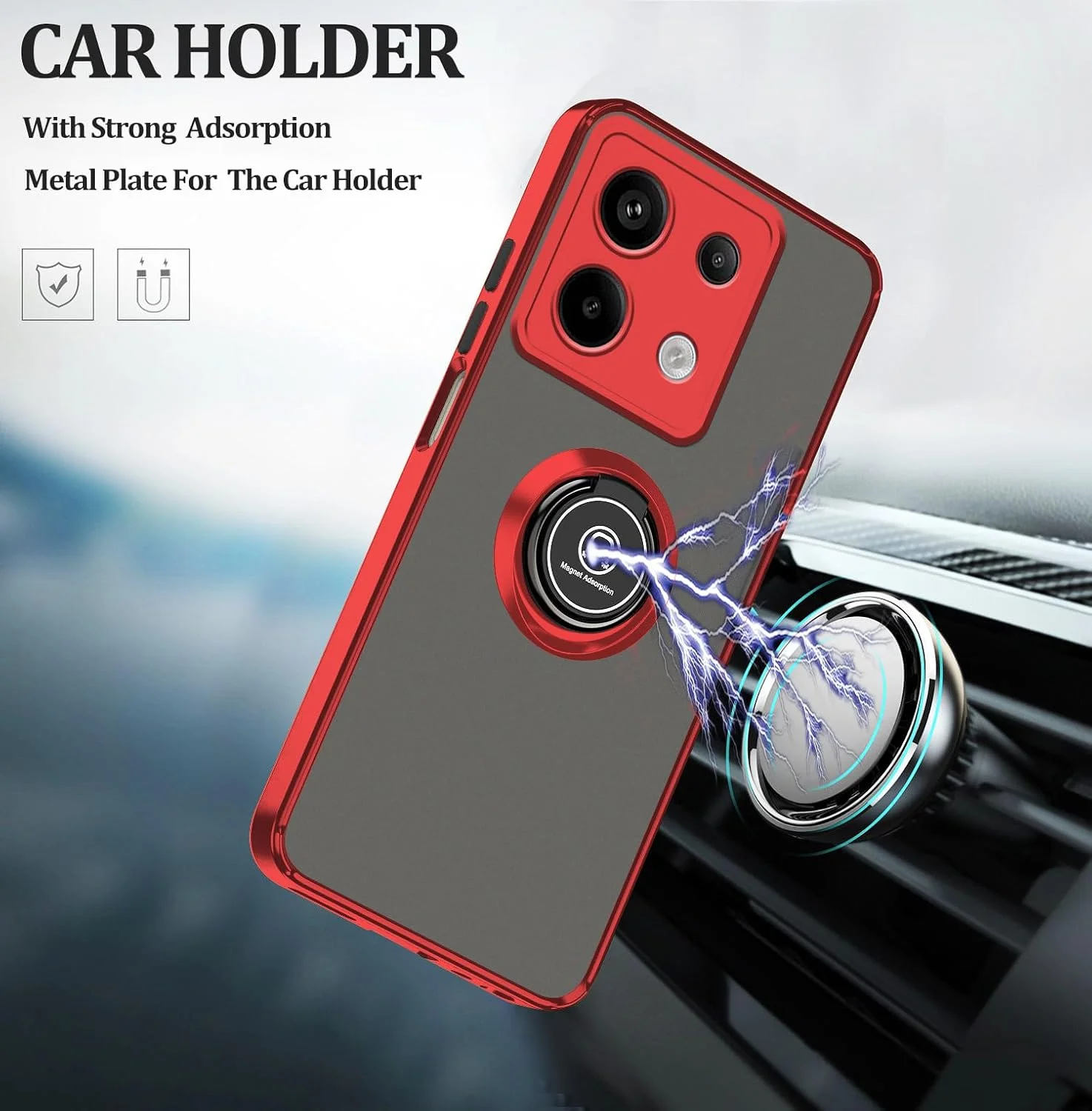 قاب محافظ گوشی شیائومی پوکو X6 پرو 5G با حلقه مغناطیسی، پوشش مات نیمه شفاف ضد ضربه (قرمز) قاب محافظ گوشی شیائومی پوکو X6 پرو 5G با حلقه مغناطیسی، پوشش مات نیمه شفاف ضد ضربه (قرمز)