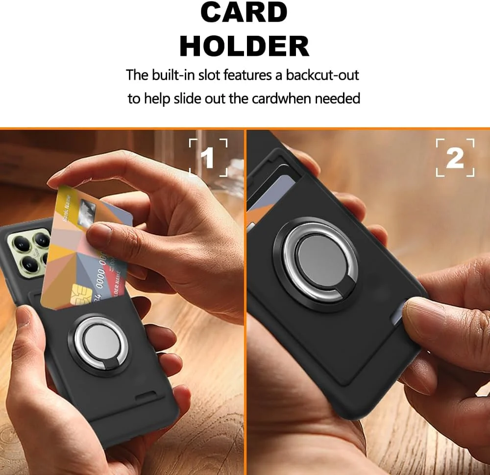 قاب گوشی شیائومی 14T (2024) با جای کارت و استند انگشتی - مشکی قاب گوشی شیائومی 14T (2024) با جای کارت و استند انگشتی - مشکی