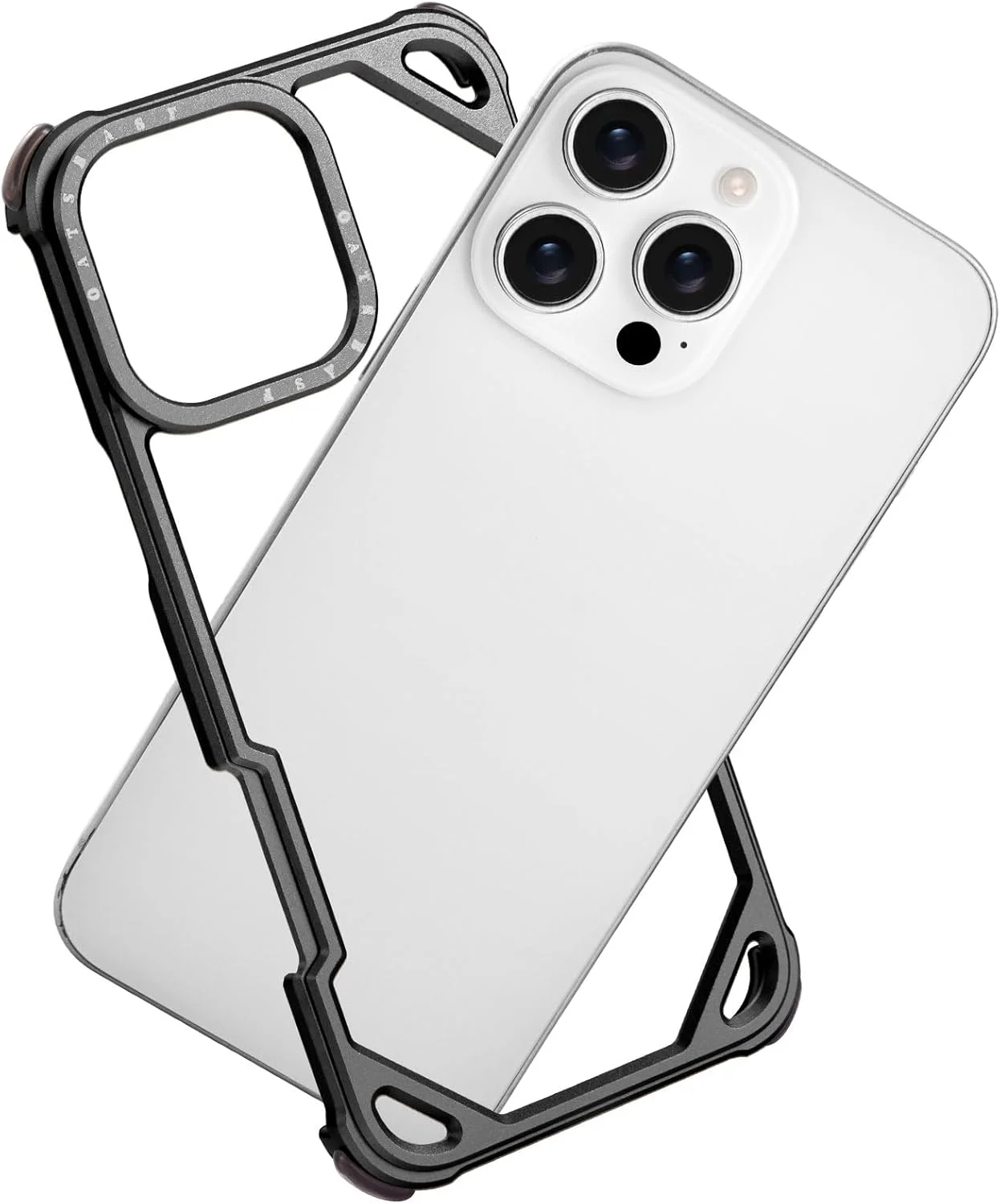 قاب فلزی آلومینیومی برای آیفون 16 پرو 6.3 اینچی با پدهای سیلیکونی 4 گوشه، محافظ لبه برجسته، پوشش سخت باریک و مقاوم در برابر ضربه، شیک و جذاب برای آیفون 16 پرو، مشکی قاب فلزی آلومینیومی برای آیفون 16 پرو 6.3 اینچی با پدهای سیلیکونی 4 گوشه، محافظ لبه برجسته، پوشش سخت باریک و مقاوم در برابر ضربه، شیک و جذاب برای آیفون 16 پرو، مشکی