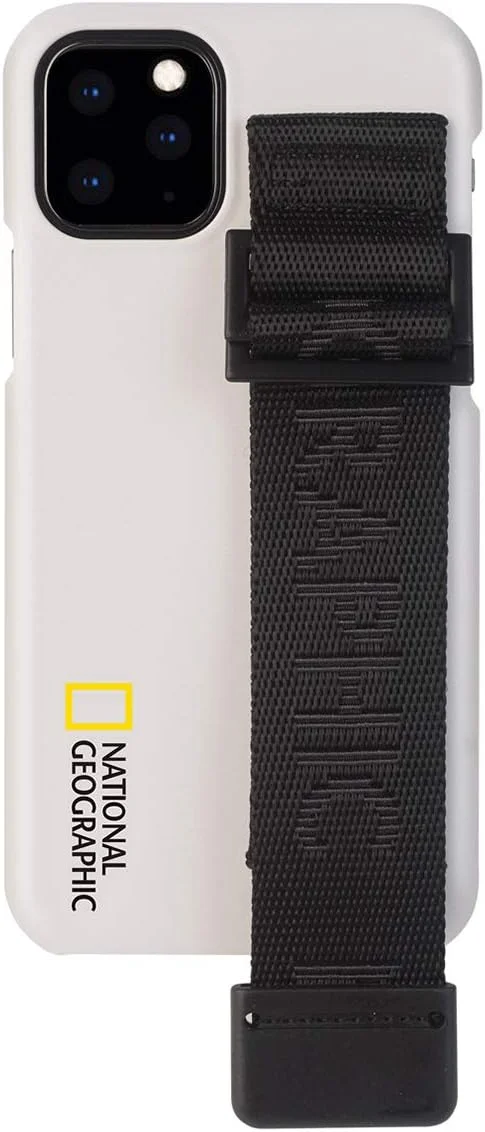کاور بنددار گوشی آیفون 11 پرو نشنال جئوگرافیک مدل Signature Strap Case رنگ سفید NG17122i58R