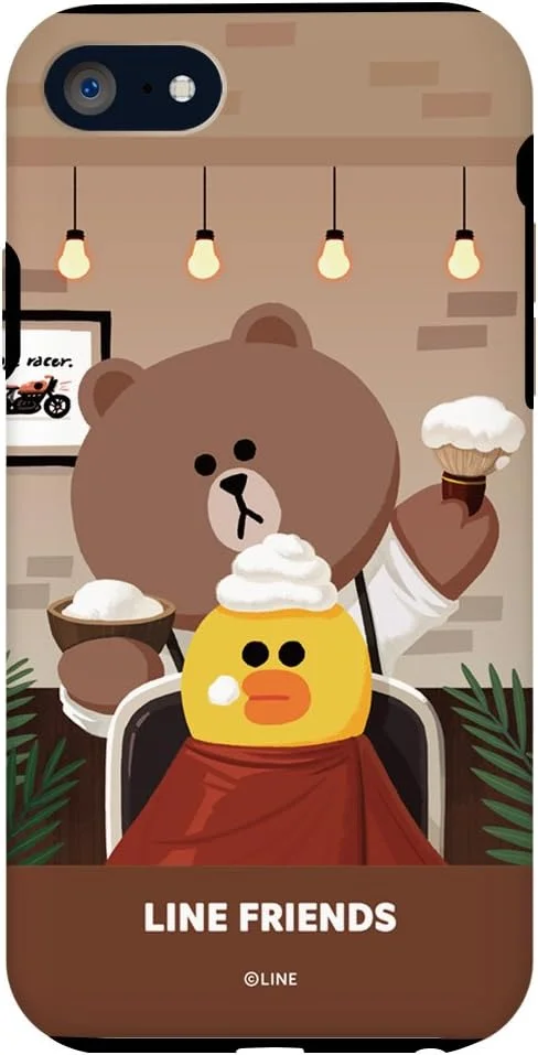 قاب گوشی آیفون 8 / آیفون 7 طرح LINE Friends مدل آرایشگر موی قهوه ای (محصول رسمی LINE Friends) کاور آیفون، 5.8 اینچ (محصول نمایندگی مجاز ژاپن)