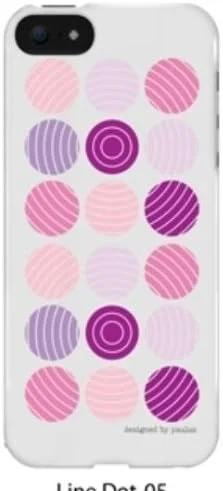 کاور طرح دار بنفش Rearth مدل LINE DOT05 سازگار با آیفون 5 به همراه محل اتصال بند