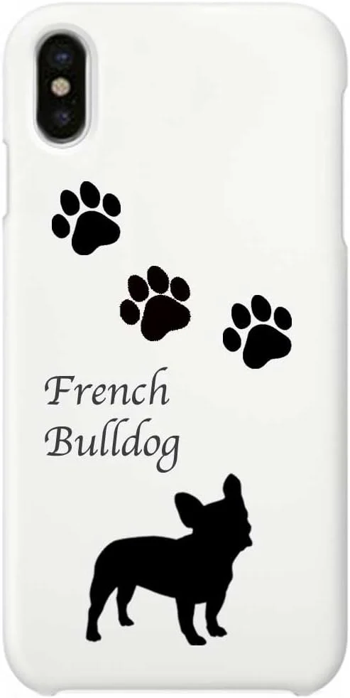 قاب گوشی آیفون X، کاور سخت PC، طرح سفید، طرح پنجه و بولداگ فرانسوی 888-71825