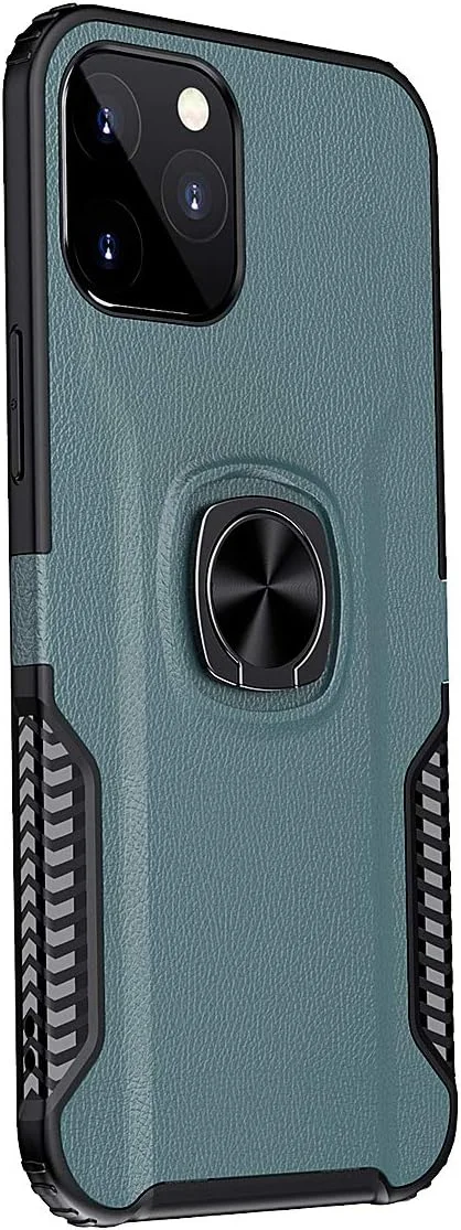 قاب گوشی آیفون 12 با حلقه، سرمه ای، به همراه محافظ صفحه نمایش شیشه ای و قلم لمسی