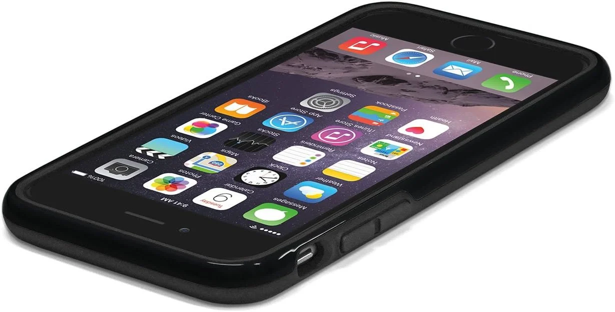 محافظ دور گوشی رنگی زنده برای آیفون 6s/6، بامپر هیبریدی TPU و PC مشکی مدل GP-TPVBC-BK