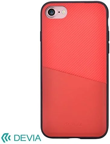 قاب آیفون، طراحی بافت کربنی با قابلیت نگهداری کارت، ضد ضربه / قاب iWallet DEVIA (قرمز) bldvcs7044 – RD