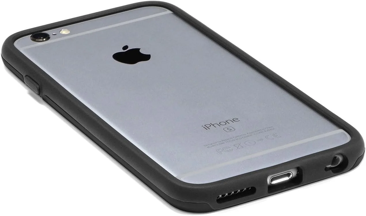 محافظ دور گوشی رنگی زنده برای آیفون 6s/6، بامپر هیبریدی TPU و PC مشکی مدل GP-TPVBC-BK