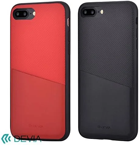 قاب آیفون، طراحی بافت کربنی با قابلیت نگهداری کارت، ضد ضربه / قاب iWallet DEVIA (قرمز) bldvcs7044 – RD