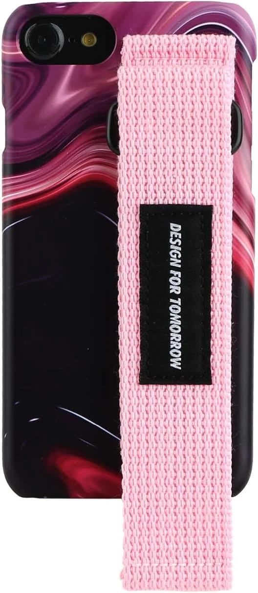 قاب گوشی آیفون 8، آیفون 7، آیفون 6 و 6s مدل DSK13403i8 طرح سنگ مرمر صورتی به همراه بند دستی