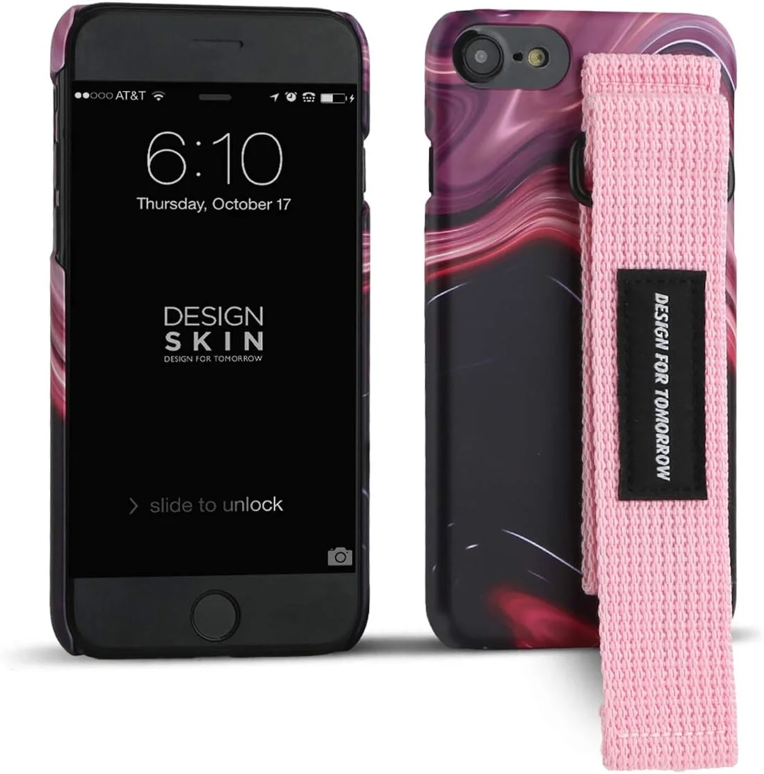 قاب گوشی آیفون 8، آیفون 7، آیفون 6 و 6s مدل DSK13403i8 طرح سنگ مرمر صورتی به همراه بند دستی