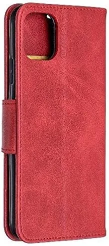 کیف کلاسوری آیفون 12 قرمز به همراه محافظ صفحه نمایش شیشه ای و قلم لمسی 707-1-02