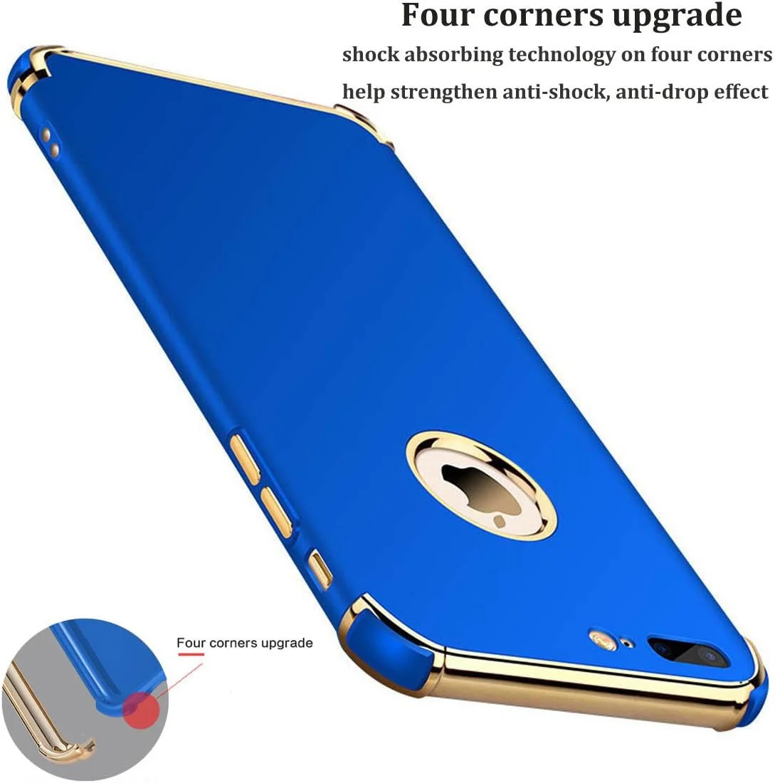 کاور محافظ مات گوشی آیفون 8 پلاس، کاور لوکس و انعطاف پذیر و باریک برای آیفون 8 پلاس، آبی