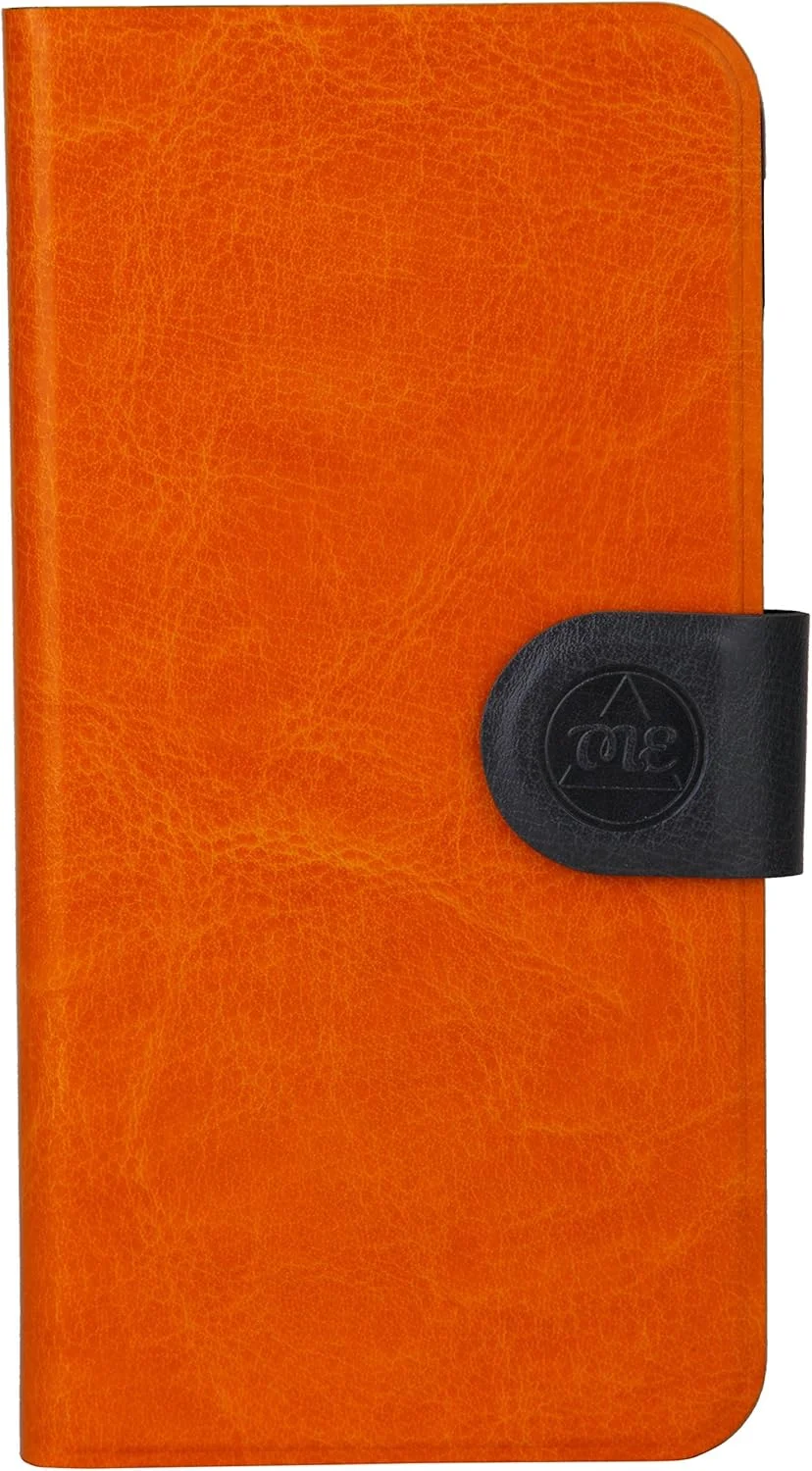 کیف چرمی ساده تجاری Nil NL-IP6SSBL-OR، نارنجی، کیف کلاسوری چرمی سازگار با آیفون 6 پلاس