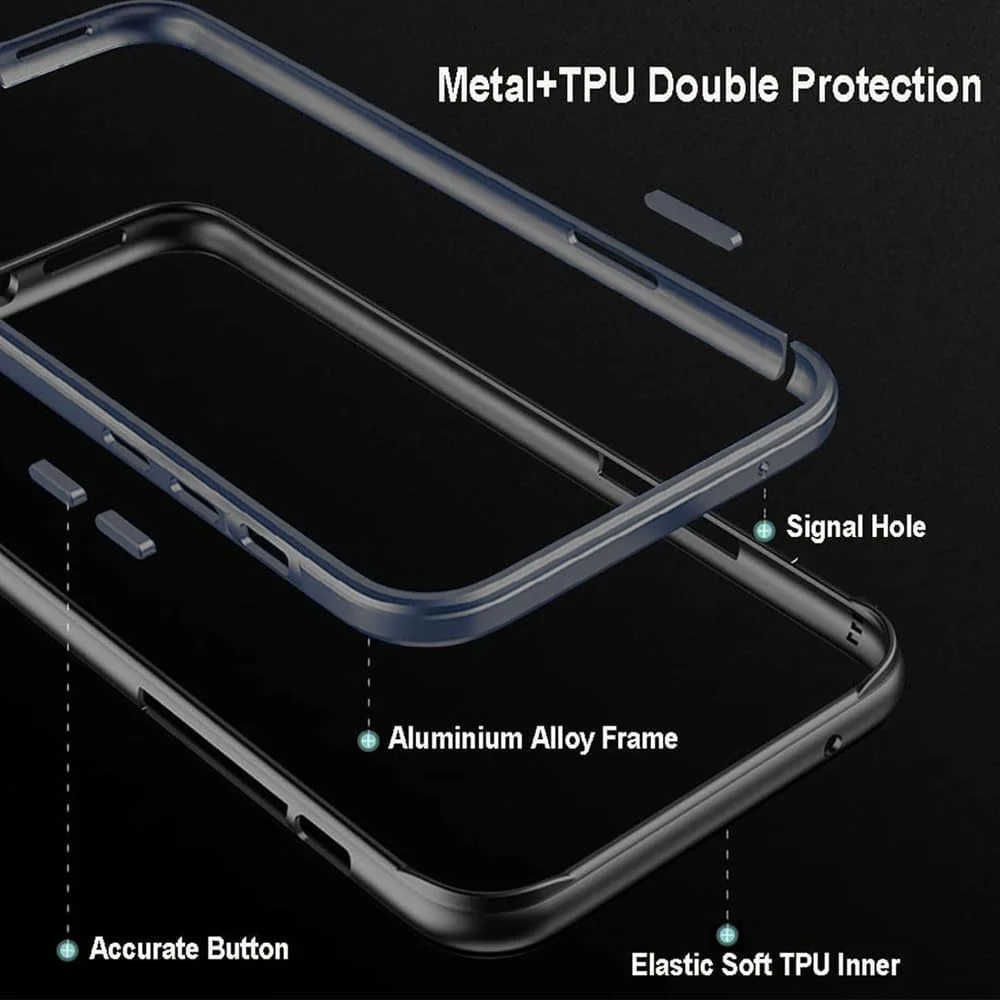 فریم فلزی محافظ دور گوشی آیفون 16 پرو مکس، سازگار با MagSafe، طراحی دفع حرارت بدون پشت، مقاوم در برابر ضربه با گوشه های تقویت شده (مشکی) فریم فلزی محافظ دور گوشی آیفون 16 پرو مکس، سازگار با MagSafe، طراحی دفع حرارت بدون پشت، مقاوم در برابر ضربه با گوشه های تقویت شده (مشکی)