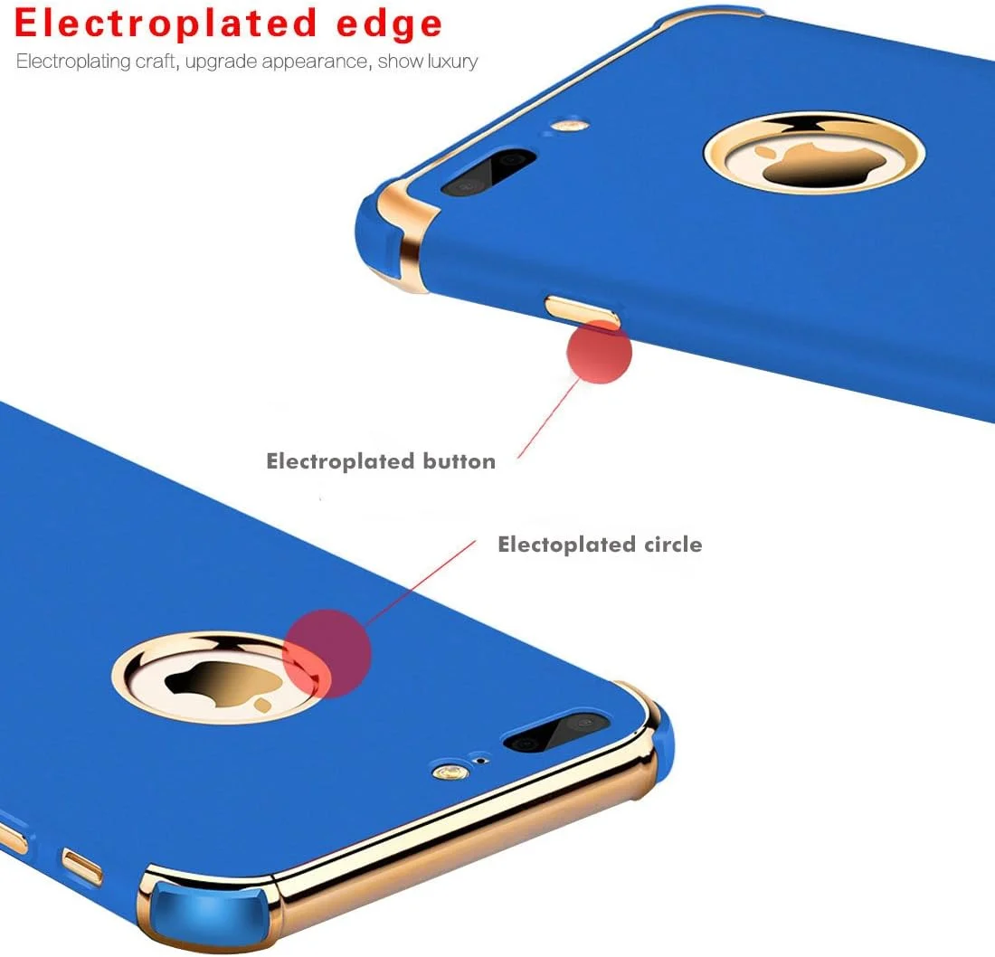 کاور محافظ مات گوشی آیفون 8 پلاس، کاور لوکس و انعطاف پذیر و باریک برای آیفون 8 پلاس، آبی