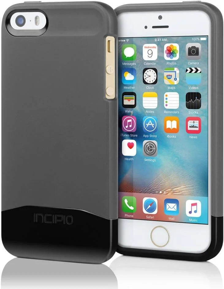 کاور محافظ Incipio IPH-904 Edge برای آیفون 5 - بسته تکی - کیف حمل - بسته بندی خرده فروشی - خاکستری زغالی / کروم مشکی
