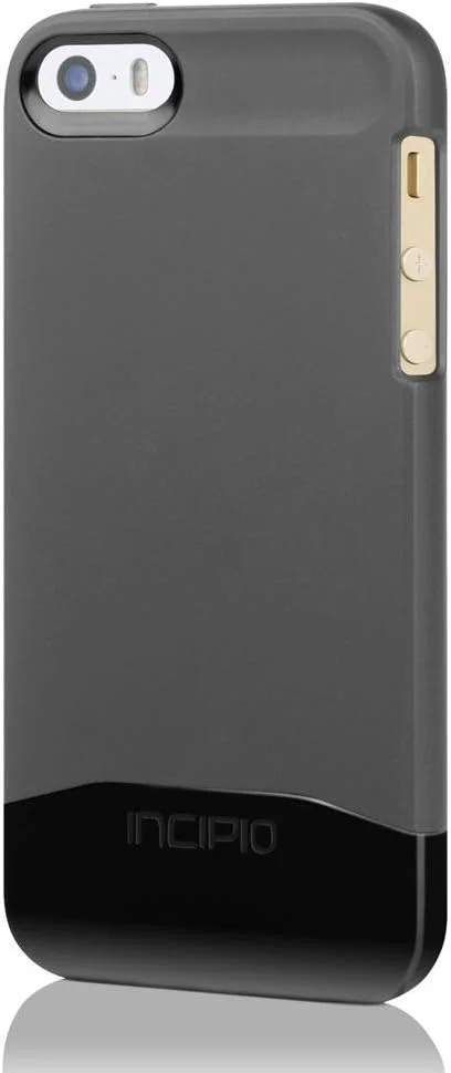 کاور محافظ Incipio IPH-904 Edge برای آیفون 5 - بسته تکی - کیف حمل - بسته بندی خرده فروشی - خاکستری زغالی / کروم مشکی