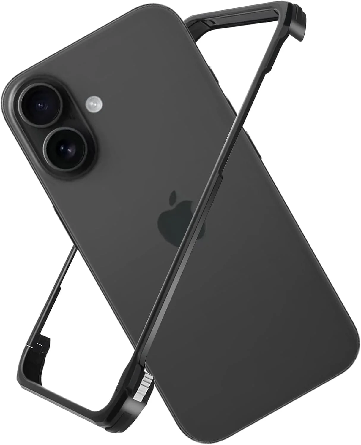 محافظ فلزی دور گوشی آیفون ۱۷، باریک و بدون قاب پشتی، سازگار با MagSafe، مقاوم در برابر ضربه در ۴ گوشه (مشکی)