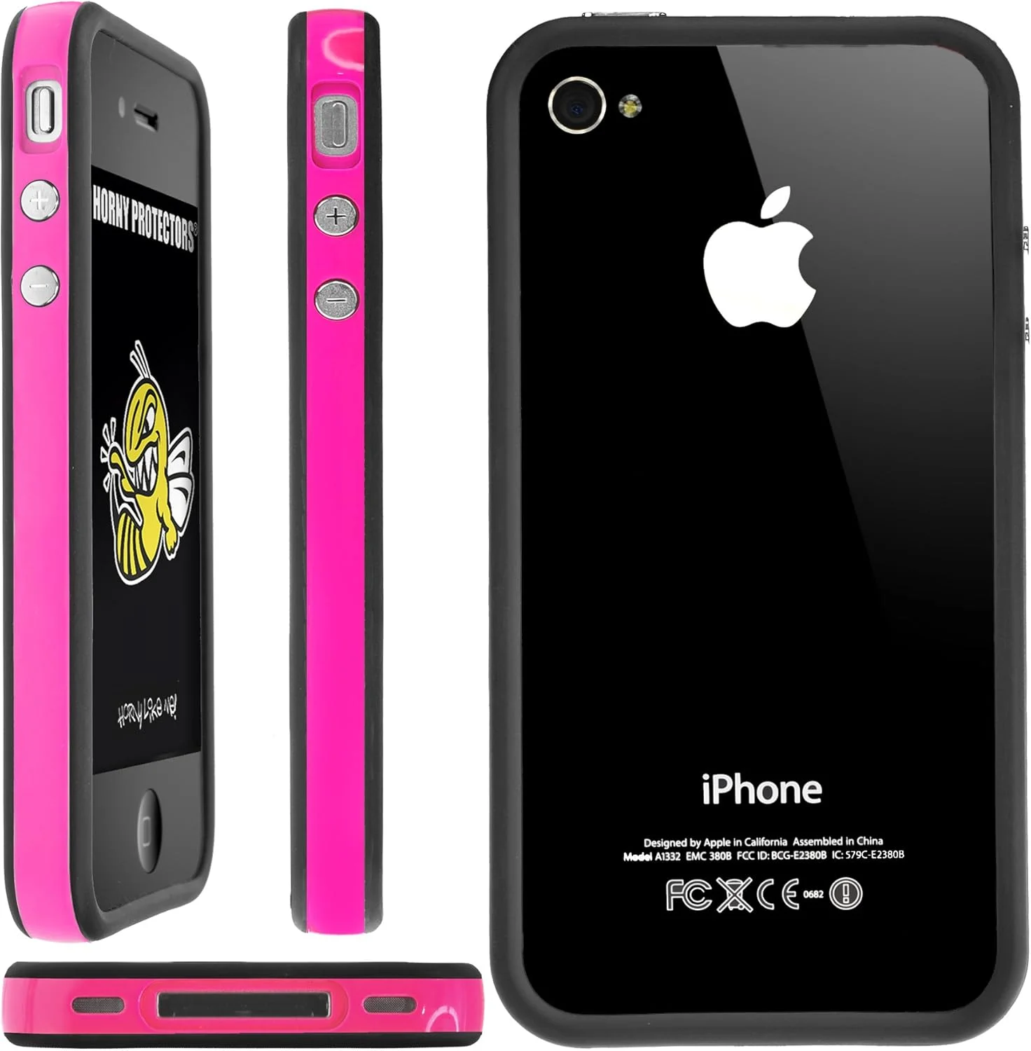 کاور محافظ دور گوشی با دکمه های فلزی برای آیفون 4 (نه 4S)