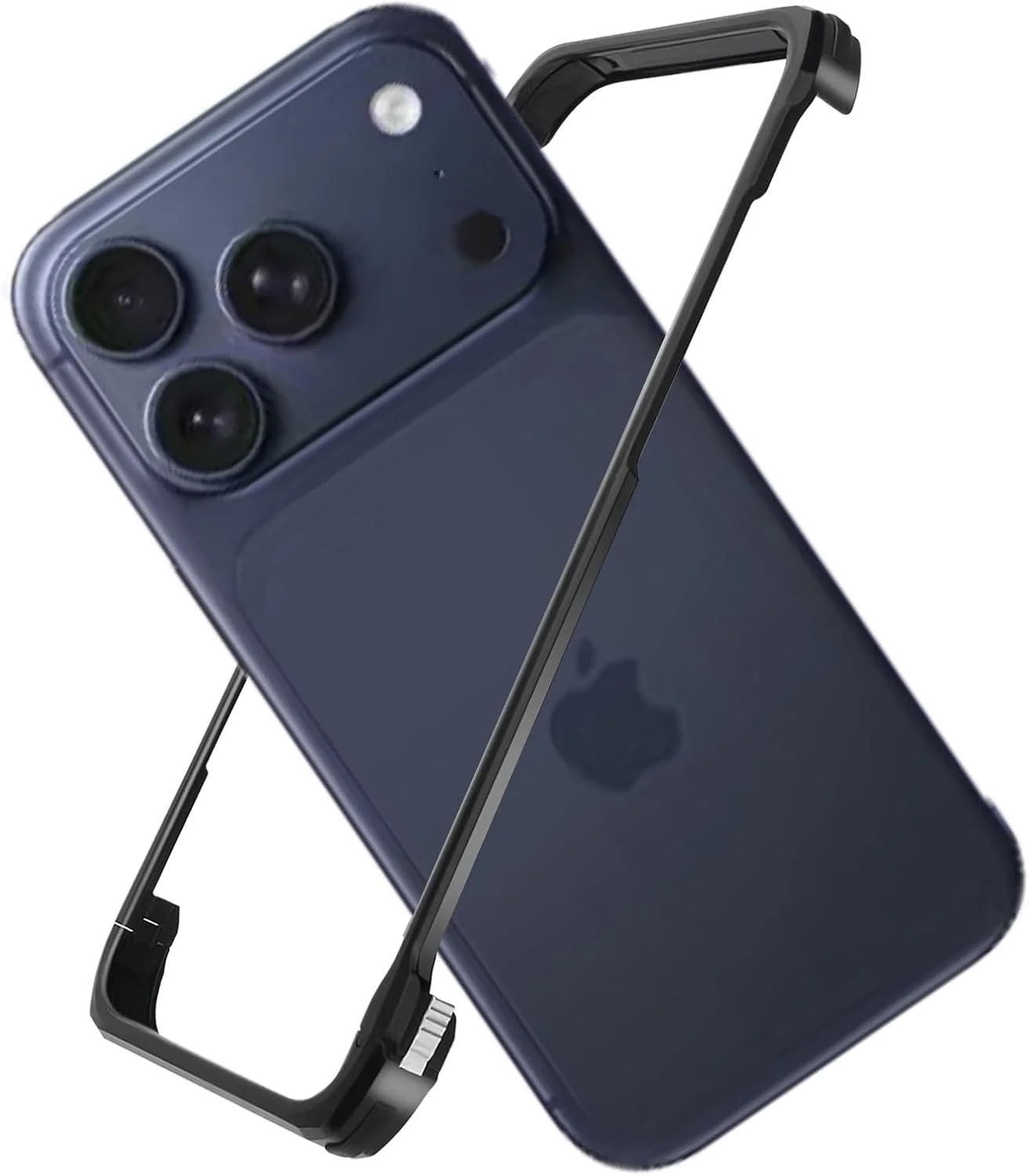 محافظ فلزی دور گوشی آیفون 17 پرو، باریک و بدون قاب پشتی، ساخته شده از آلیاژ آلومینیوم، سازگار با MagSafe و مقاوم در برابر ضربه (مشکی)